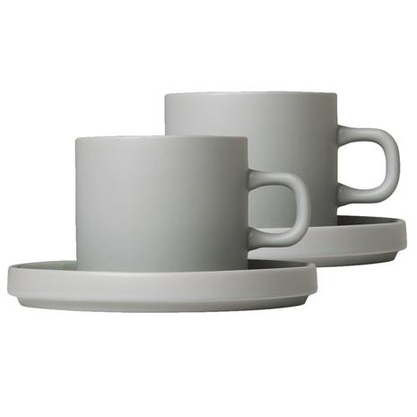 Blomus Mio-kahvimuki ja lautanen, 2-pack Mirage grey