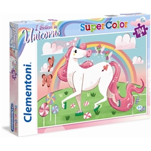 104 pcs. Puzzles Kids SuperColors Unicorn