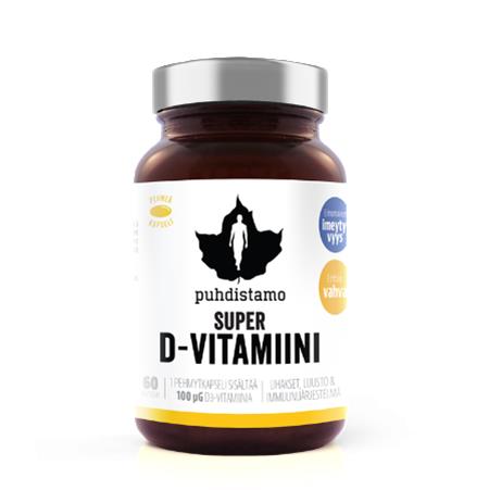 Puhdistamo Super D-vitamiini 60 kaps. ravintolisä