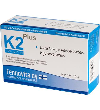 Fennovita K2 Plus 200 µg 100 kpl