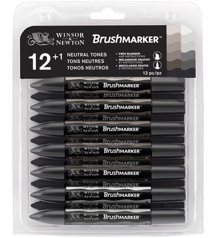 W&N Brushmarker neutral grey tones 12+1