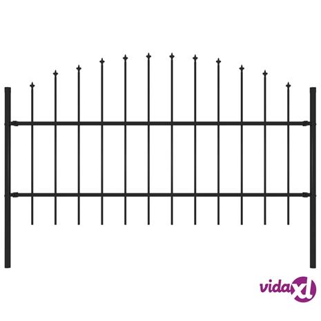 vidaXL Puutarha-aita keihäskärjillä (0,75-1)x1,7 m teräs musta