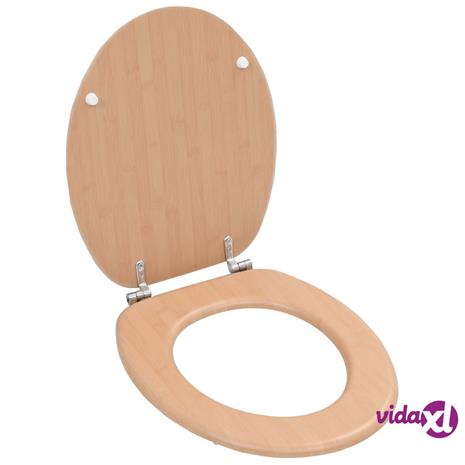 vidaXL WC-istuin hard close kannella MDF bambukuvio