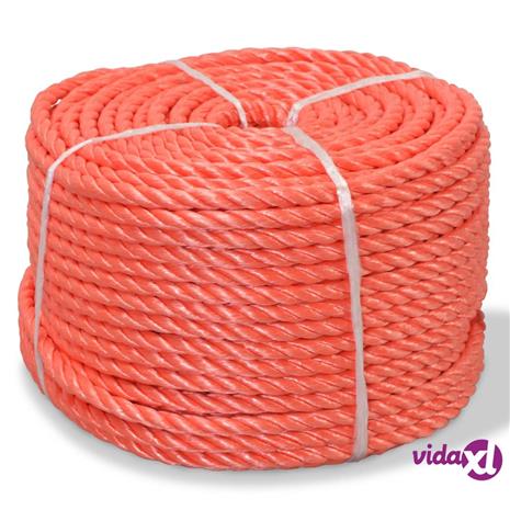 vidaXL Punottu Köysi Polypropeeni 14 mm 250m Oranssi