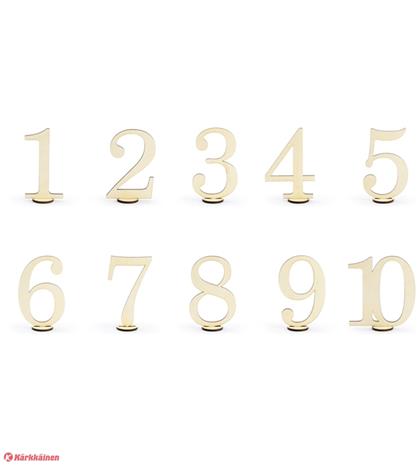 1 - 10 puiset pöytänumerot