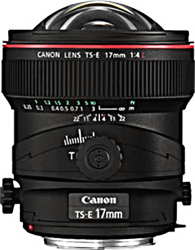 Canon TS-E 17mm f/4.0 L, objektiivi