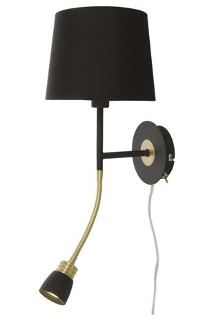 Seinävalaisin EKETORP musta / messinki – kuva 1/8