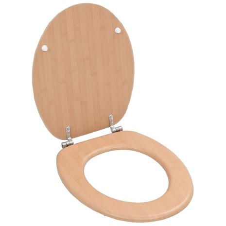 vidaXL WC-istuin hard close kannella MDF bambukuvio