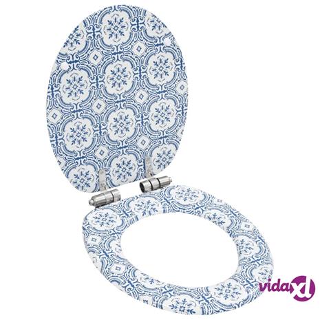 vidaXL WC-istuin soft close kannella MDF posliinikuvio