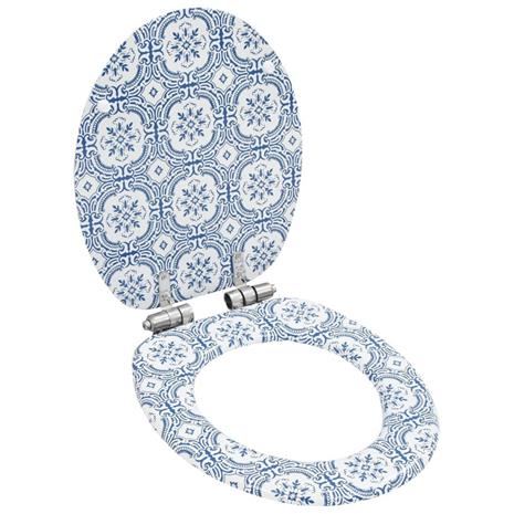 vidaXL WC-istuin soft close kannella MDF posliinikuvio