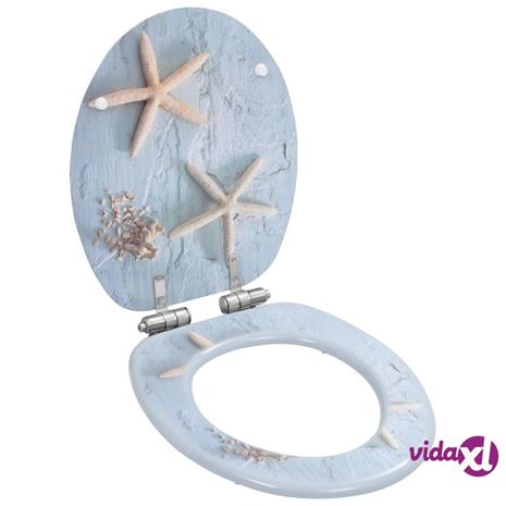 vidaXL WC-istuin soft close kannella MDF meritähtikuosi