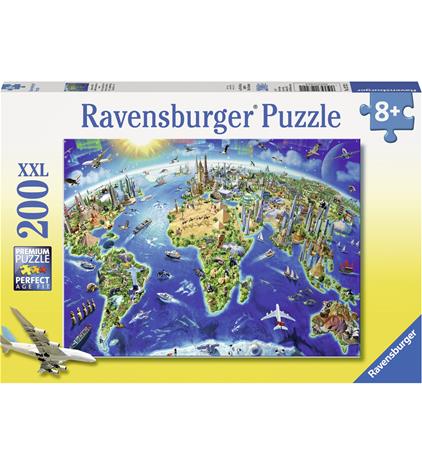 Ravensburger, Puzzle World Landmarks Map 200 palaa