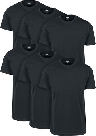 Urban Classics - Basic Tee 6-Pack - T-paita - Miehet - Musta – kuva 1/1