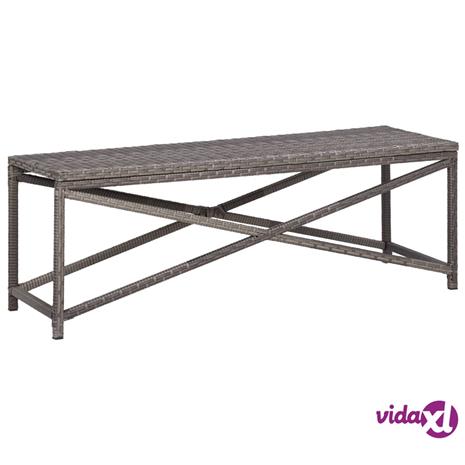 vidaXL Puutarhapenkki 120 cm polyrottinki harmaa – kuva 1/5