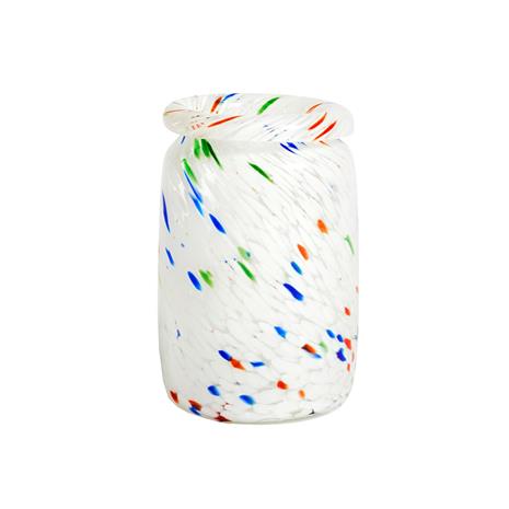 Hay Splash Vase Roll Neck M, White dot