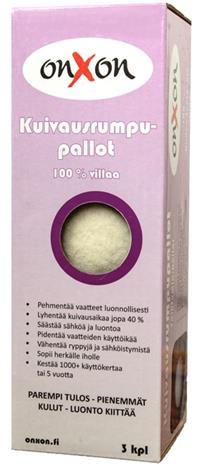 OnXon Villa kuivausrumpupallot 3 kpl