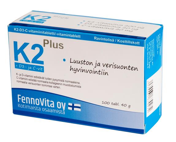 Fennovita K2 Plus 200 µg 100 kpl