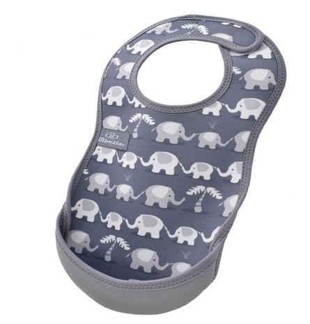 Bibetta Elephants harmaa ruokalappu