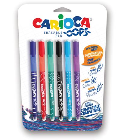 Carioca Oops 6 kpl poispyyhittävä mustekynä