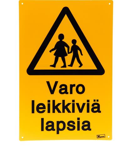 Varo leikkiviä lapsia, kyltti