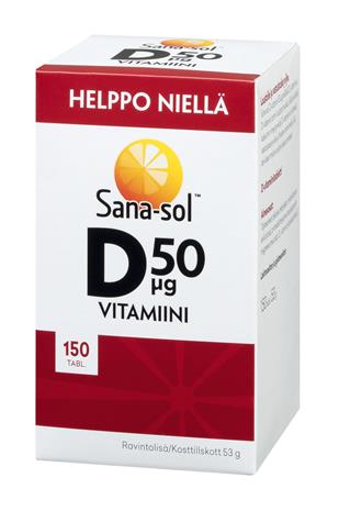 Sana-sol D-vitamiini 50 µg, 150 tabl.