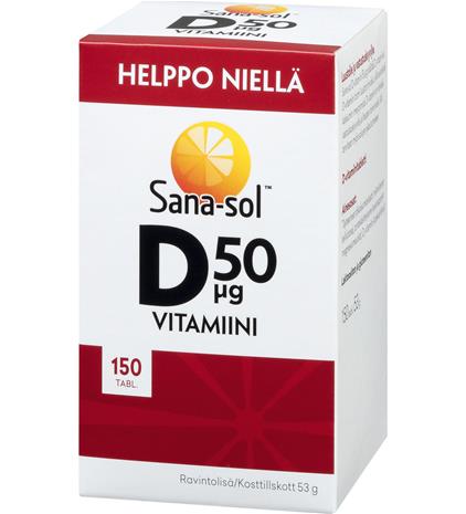 Sana-sol D-vitamiini 50 µg, 150 tabl.