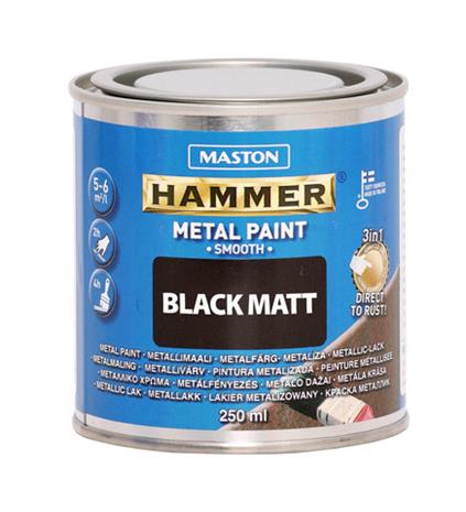 Maston Hammer Sileä 250ml mattamusta metallimaali