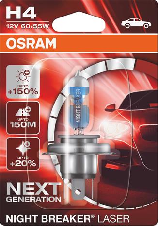 Osram H4 Night Breaker Laser 1kpl polttimo
