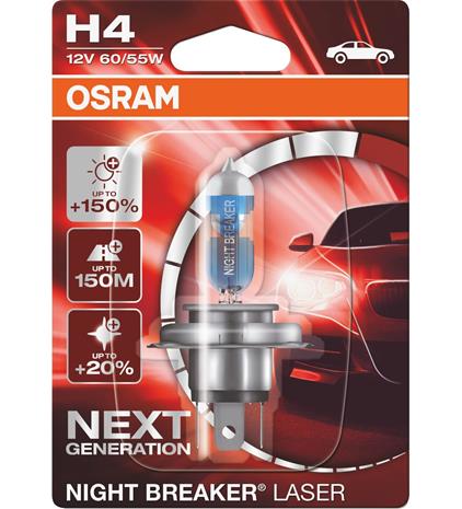 Osram H4 Night Breaker Laser 1kpl polttimo