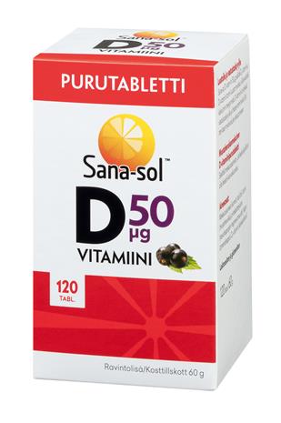 Sana-sol D-vitamiini 50 µg, 120 purutabl.