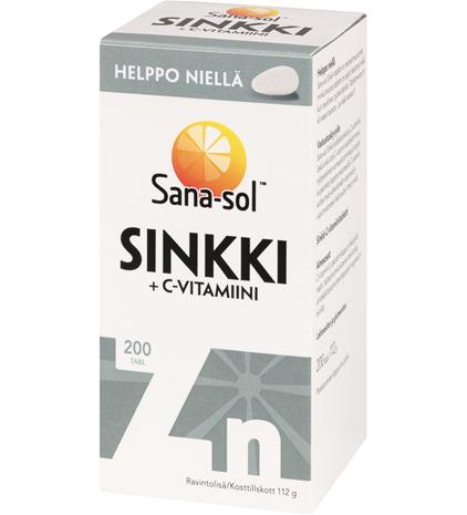 Sana-Sol 200tabl Sinkki + C-vitamiini