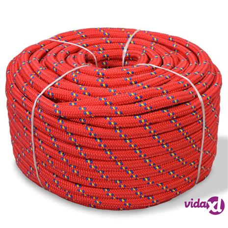 vidaXL Veneköysi Polypropeeni 18 mm 50 m Punainen