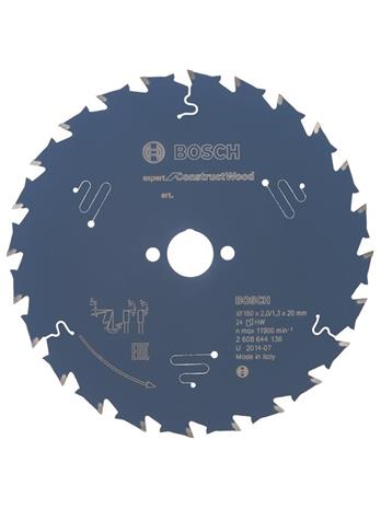 Bosch 2608644136 Expert for Construct Wood Sahanterä 24T