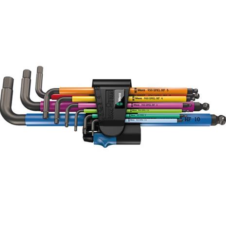 Wera 950 Hex-Plus Multicolour L-Key Set with 9 Pieces incl. Holding Function