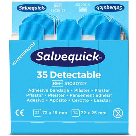 Salvequick sininen muovilaastari täydennys 6735 Detectable