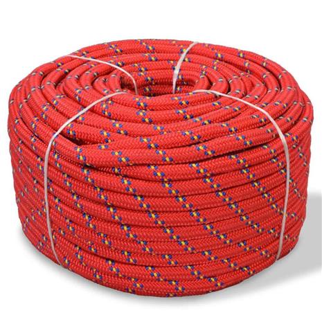 vidaXL Veneköysi Polypropeeni 18 mm 50 m Punainen