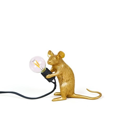 Seletti Mouse Lamp Mac, Gold