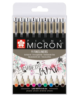 Sakura Pigma Micron Fineliner Basic 9-setti kuitukärkikynä