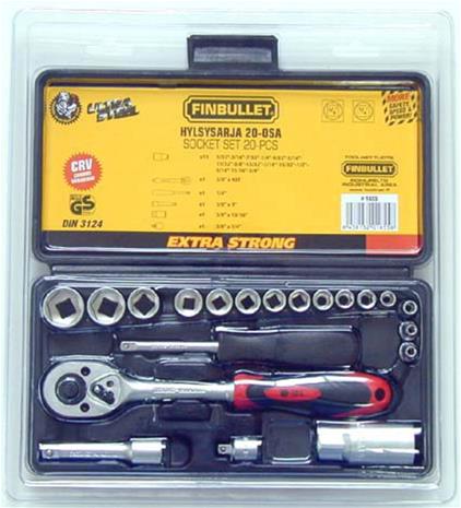Finbullet 20-osainen 3/8" tuuma hylsysarja
