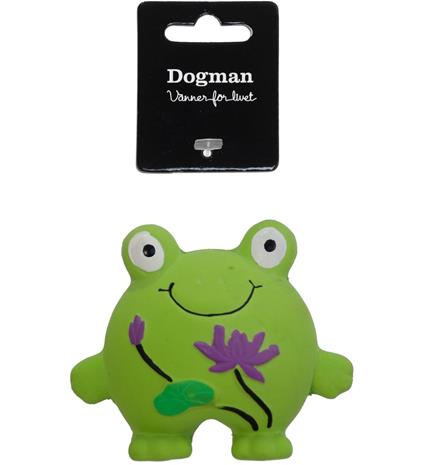 Dogman Latex-sammakko vihreä koiralelu