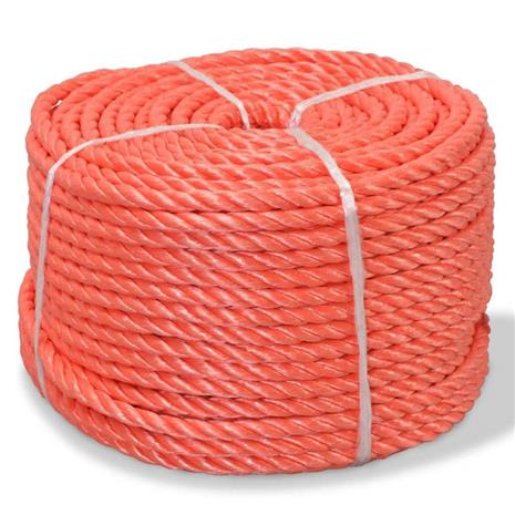 vidaXL Punottu Köysi Polypropeeni 14 mm 250m Oranssi