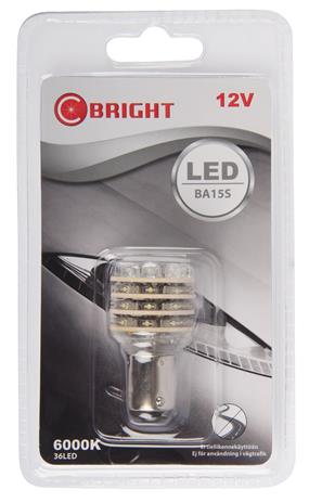 C-Bright 12V BA15s valkoinen LED-polttimo