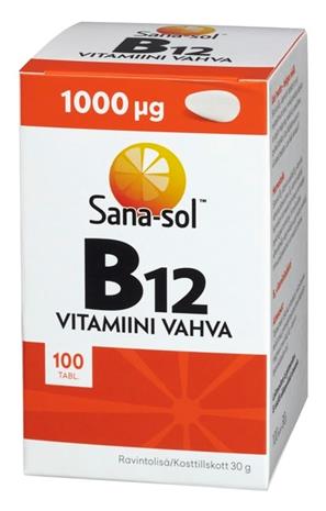 Sana-sol Vahva B12-vitamiini 1000 µg, 100 tabl.