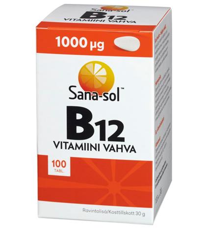 Sana-sol Vahva B12-vitamiini 1000 µg, 100 tabl.