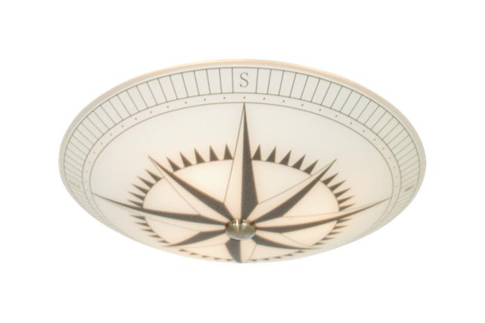 KOMPASS plafondi 42 cm, valkoinen/musta