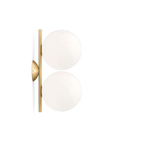 Flos IC Lights C / W1 Ceiling / Wall Lamp Double, Brass