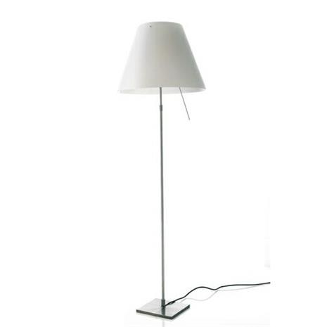 Luceplan Costanza Floor Lamp, Aluminum/White