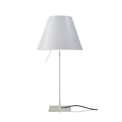 Luceplan Costanza Table Lamp, Aluminum/White