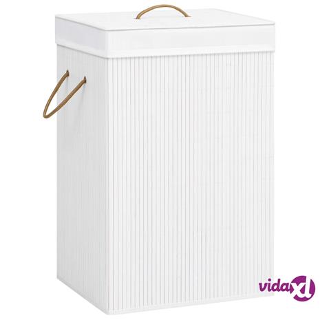 vidaXL Bambu pyykkikori valkoinen 72 l