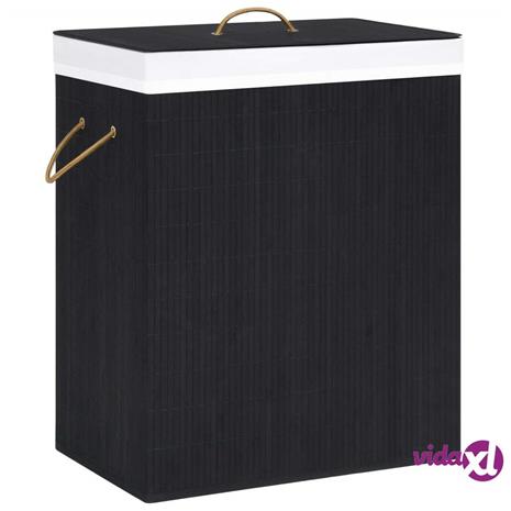 vidaXL Bambu pyykkikori musta 100 l